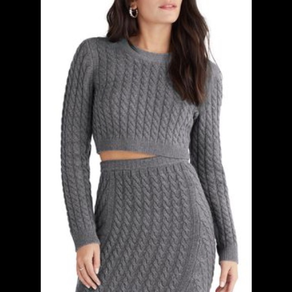 Favorite Daughter Cable Knit Crop Sweater